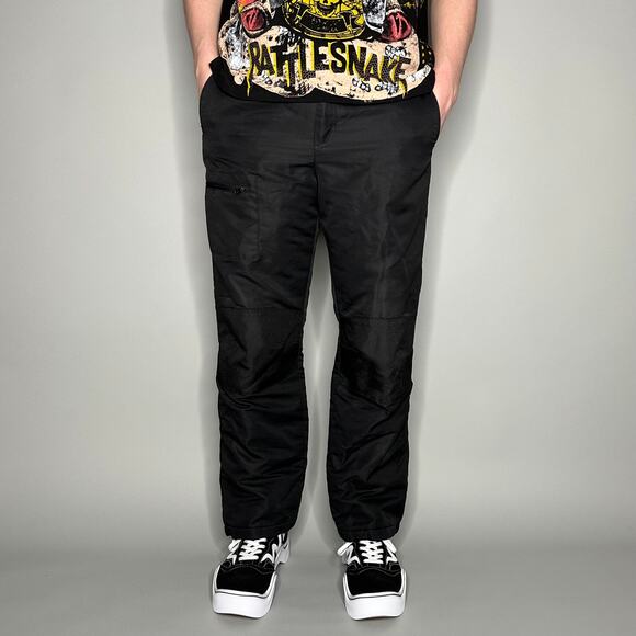 Swiss Tech Snow Pants Jet Black Nylon Insulated Baggy Wide Leg Fit Youth XL - Picture 2 of 4